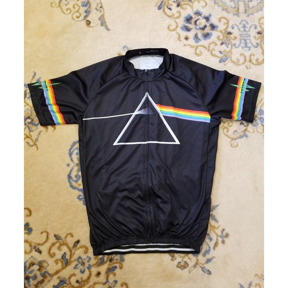 Bicycle Booth Pink Floyd Dark Side of The Moon Cycling Bike Jersey Shirt  Large
